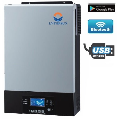 Solarix Topsun 5Kva 48Vdc 100A Inverter- Pure Sine Wave, Solar Inverter, Max Watt Output 5.5Kw, High Voltage100A Mppt Solar Charge Controller, Supports Single And 3 Phase, Bluetooth Mobile Monitoring For Android Only Usb Rs232 Rs485 Bluetooth Communica...