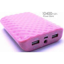 Ifatel Power Bank 10400 Mah Capacity With Flash Light - Output Voltage 5V, Dual Usb Outputs (5V 2.1A And 5V 1A), Built-In Flash Light - Pink, Retail Box , 1 Year Limited Warranty