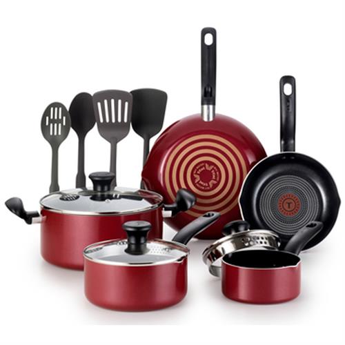 T-Fal Simply Cook 12 Piece Set - Red Retail Box 1 Year Warranty