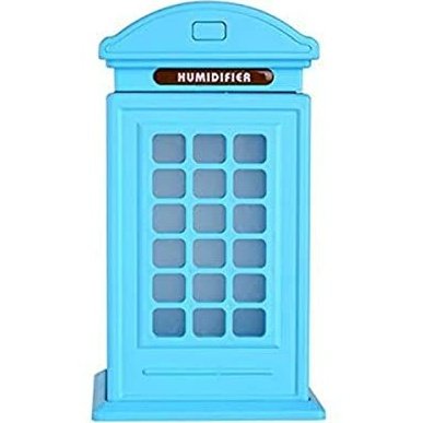 Casey Telephone Booth Shaped Multifunctional Portable 300Ml Usb Humidifier Air Purifier Mist Maker With Led Light For Home Office And Car-Blue Retail Box No Warranty