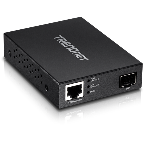 Trendnet Gigabit Poe Pd Sfp Fiber Media Converter, Retail Box, 1 Year Limited Warranty