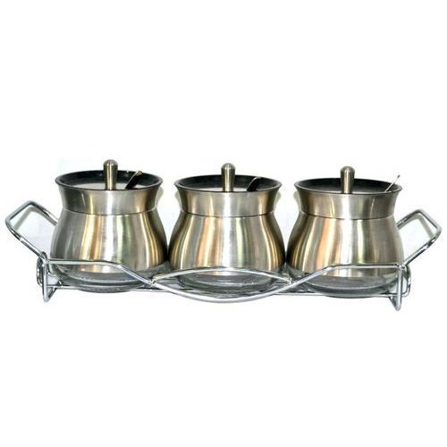 Totally 4Pc Condiment Set With Stand - Multi Retail Box Out Of Box Failure Warranty