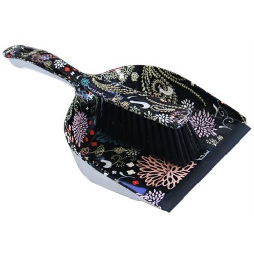 Totally Handheld Brush And Dustpan Set Black Floral Design – Handheld Brush And Dustpan, Scoop Design Securely Holds Dust And Debris- Ideal For Indoor And Outdoor Use No Packaging Out Of Box Failure Warranty