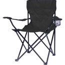 Totally Camping Chair Black - Strong And Durable Steel Frame Construction Lightweight Polyester Arms Back And Seat Built-In Drink And Magazine Holder Fold-Away Design Holds Weight Up To 110kg Carry Bag Included Perfect Addition To Any Outdoor Space Out...