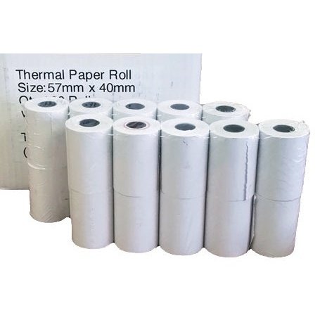 Postron Thermal 57Mm X 40Mm Credit Card Paper Rolls - 100 Rolls Per Box