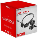 Trust 2 in 1 Chat Pack-Includes Exis Stylish VGA Webcam 640 X 480 Sensor Resolution and Ziva Chat On Ear Headset With Adjustable Microphone 1 year Limited Warranty
