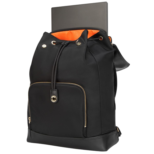 Targus Newport 15" Drawstring Laptop Backpack - Black, Retail Box, 1 Year Limited Warranty