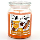Lilly Lane Orange and Cinnamon Scented Candle Large Lidded Mason Glass Jar – Wax Capacity 510grams Burn Time Up to 75 Hours High Quality Premium paraffin wax Natural Material Wick 100% recyclable Large Lidded Mason Glass Jar