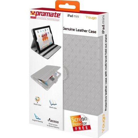 Promate Youga Premium Protective Leather Case for ipad Mini-White 1 Year Warranty