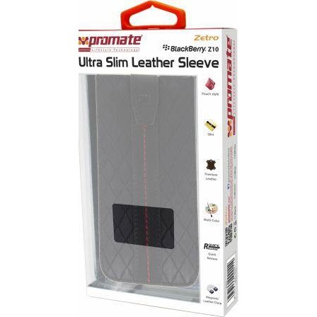 Promate Zetro BlackBerry Z10 Ultra Slim Leather Sleeve Colour:Black The Zetro is an ultra slim sleeve case designed to protect your BlackBerry Z10 from everyday knocks and scratches. This ultra slim and lightweight leather case features a micro suede i...