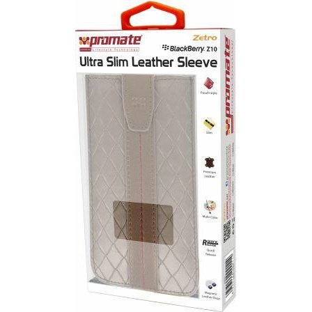 Promate Zetro BlackBerry Z10 Ultra Slim Leather Sleeve Colour:Brown The Zetro is an ultra slim sleeve case designed to protect your BlackBerry Z10 from everyday knocks and scratches. This ultra slim and lightweight leather case features a micro suede i...