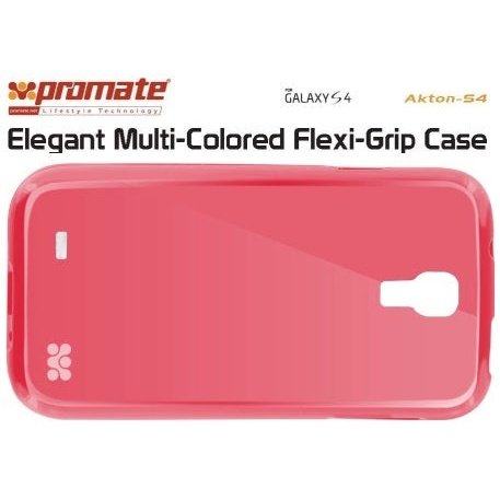 Promate Akton-S4-Elegant Multi-Colored Flexi-Grip Case for Samsung Galaxy S4-Red 1 Year Warranty