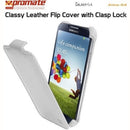 Promate Alma-S4 Classy Leather Flip Cover with Clasp Lock for Samsung Galaxy S4-Whiteue 1 Year Warranty