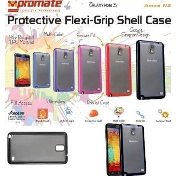 Promate Amos N3 Protective Flexi-Grip Designed Shell Case For Samsung Note 3 Colour:Black, Retail Box , 1 Year Warranty