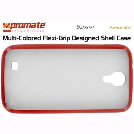 Promate Amos-S4 Multi-Colored Flexi-Grip Designed Shell Case for Samsung Galaxy S4-Red 1 Year Warranty