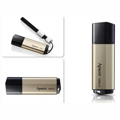 Apacer Ah353 (ap64gah353c-1) 64gb Usb 3.0 Flash Drive - Champagne Gold, Efficient Transfer Rate Which Is 10 Times Faster Than Traditional Usb2.0, Light Weight And Slim Aluminum Alloy Casing, A Lost-proof Pen Cap Design,strap Hole Makes It Easy To Be Attac