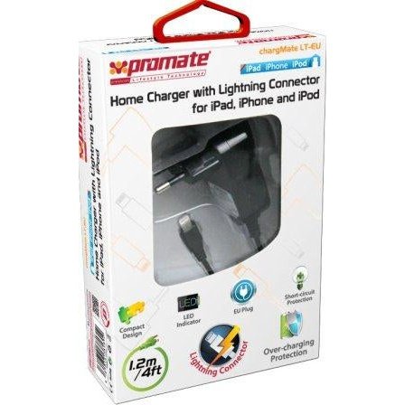 Promate Chargmate LT-EU Multifunction Lightning Home Charger For Ipad Iphone And Ipod Eu Standard. 1 Year Warranty