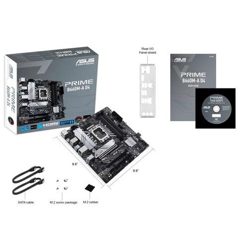 Asus H610m-e Lga 1700 Motherboard - Supports 12th Generation Intel Core, Pentium Gold And Celeron Processors, Intel H610 Chipset, 2 X Dual Channel Ddr4 Dimm Memory Slots, 4 X Sata6 Connectors, 2 X M.2 Key M Connector, On-board Display 1x Displayport Conne