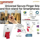 Promate Gripmate Universal Smartphone Secure Finger Grip and Kick-stand-Maroon 1 Year Warranty