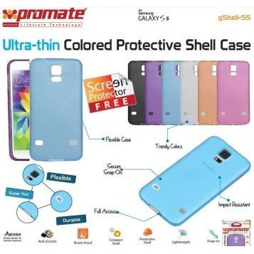 Promate Gshell S5 Ultra-thin Colored Protective Shell Case for Samsung Galaxy S5 Colour:Blue 1 Year Warranty