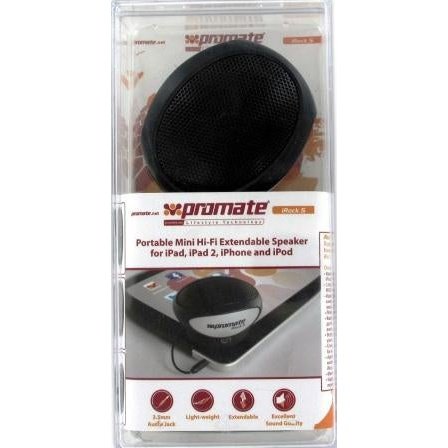 Promate Irock.5-Portable Mini Hi-Fi Extendable Speaker for iPad iPad 2 iPhone and iPod and any 3.5mm audio jack device-Enhanced built-in amplifier 1 Year Warranty