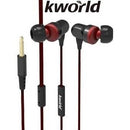 Kworld Kw S22 In Ear Elite Mobile Gaming Earphones Stereo Silicone Earbuds With In-line Intelligent Control Microphone , 9mm Driver Unit , Sensitivity: 100 ±3 Db/mw , 1.2 Metre Braided Cable , 4 Pin 3.5mm Gold Plated Jack – Red, Retail Box , 1 Year Limite