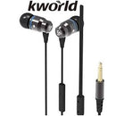 Kworld Kw S23 In Ear Elite Mobile Gaming Earphones Stereo Silicone Earbuds With In-Line Intelligent Control Microphone 9Mm Driver Unit Sensitivity: 100 ±3 Db Mw 1.2 Metre Soft Tpe Flat Cable 4 Pin 3.5Mm Gold Plated Jack – Black 1 Year Limited Warranty