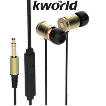 Kworld Kw S25 In Ear Elite Mobile Gaming Earphones Stereo Silicone Earbuds With In-line Intelligent Control Microphone , 9mm Driver Unit , Sensitivity: 98 ±3 Db/mw , 1.2 Metre Braided Cable , 4 Pin 3.5mm Gold Plated Jack – Black, Retail Box , 1 Year Limit