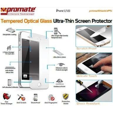 Promate Primeshield.Ip5 Premium Ultra-Thin Tempered Optical Glass Screen Protector For Iphone 5 1 Year Warranty