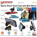 Promate Ride.I5 Iphone 5 Shock Proof Rubberized Case With A Detachable Bike Mount Colour:Grey Shock Proof Case Rubberized Case With A Detachable Bike Mount For Iphone 5 5Sride.I5 An Iphone 5 5S Case Made For Outdoor Adventure Junkies. Ride.I5 Comes Wit...