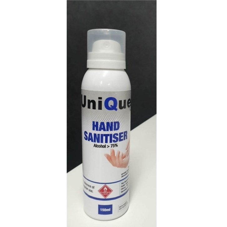 Casey UniQue 150ml Hand and Surface Alcohol Based Sanitiser -75% Ethanol Water Glycerine Clear Liquid