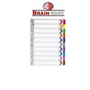 Brainware Board A4 Colour Index Numeric 1 to 10 Tab Dividers