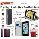 Promate Tava 5C Book-Style Flip Case with Card Slot for iPhone5c Colour:Blue 1 Year Warranty