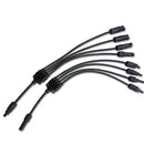 Solarix MC4 Y Connector 4 Way To 1 Way Solar Panel Combiner Cable Set - 4 mm Diameter Contact Pin Used For Connecting Solar Panels In Series Or Parallel Quick And Reliable Connection Of The Solar Cables To The Photovoltaic System Colour Black