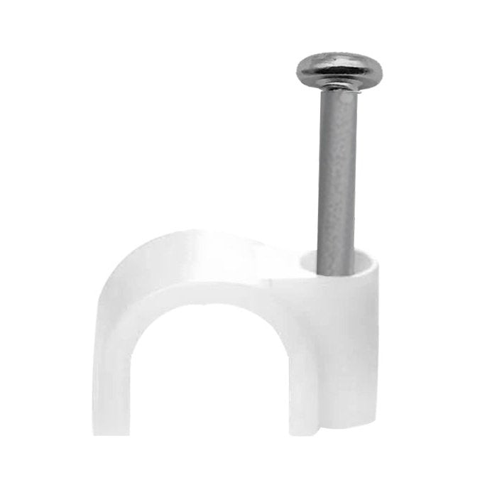Locally Sourced 8Mm Cable Clips 100 Pack White