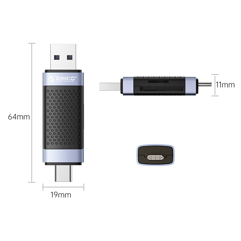 Orico Card Reader Usb3.0 Dualoutput Bk