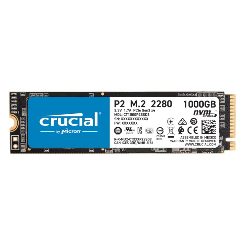 Crucial P2 1Tb 3D Pcie Nvme M.2 Ssd