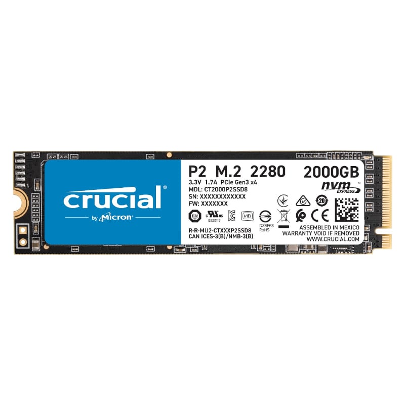 Crucial P2 2tb 3d Pcie Nvme M.2 Ssd