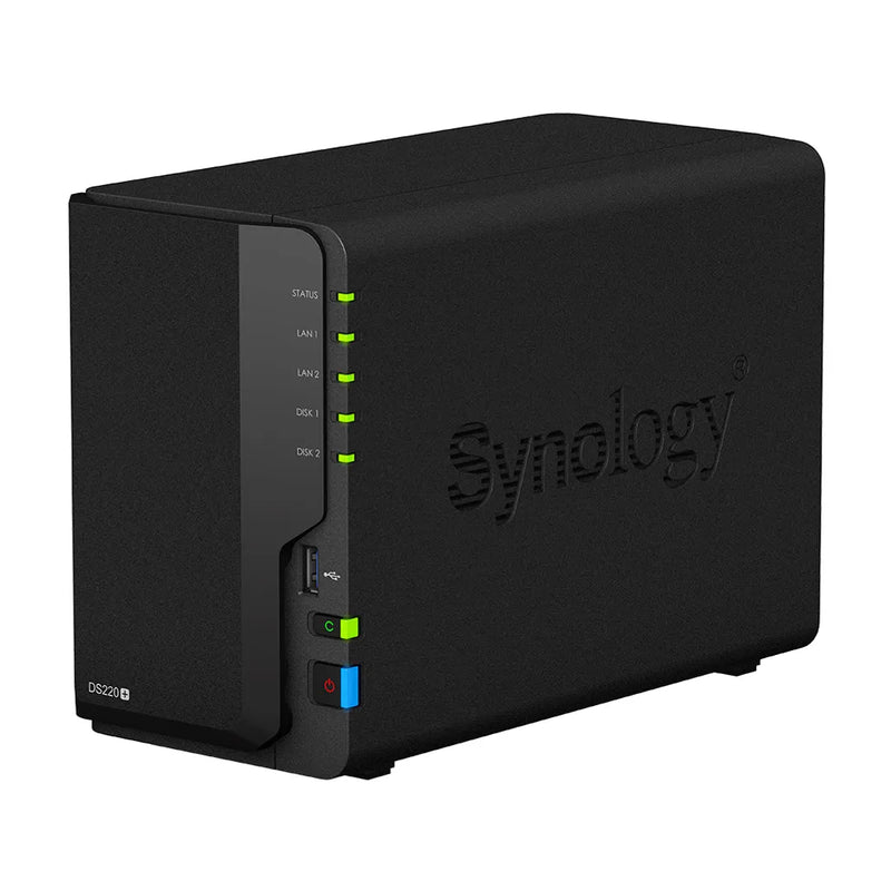 Synology Diskstation 2-Bay Nas Dual-Core 2.0Ghz Cpu, 2Gb Ddr4 Ram (Expandable Up To 6Gb), Dual 1Gbe Lan, 2X Usb 3.0