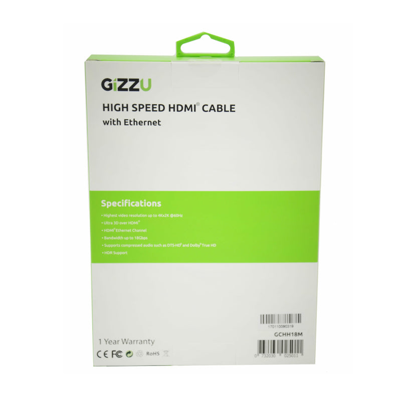 Gizzu High Speed V2.0 Hdmi 3M Cable With Ethernet