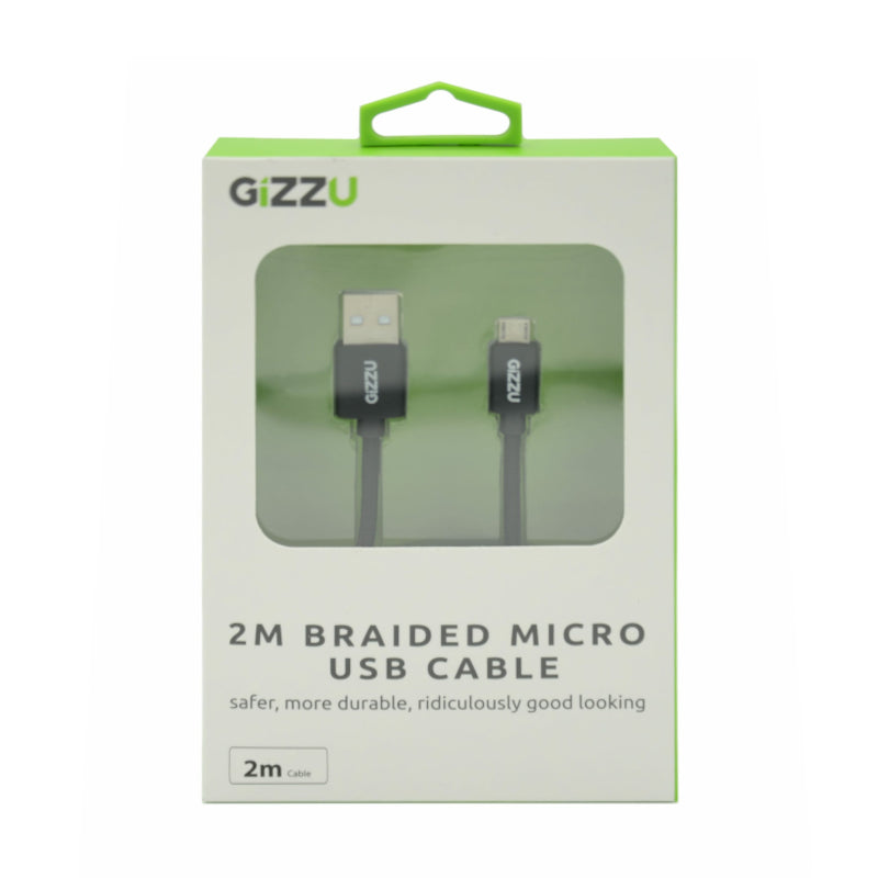 Gizzu Micro 1.2M Usb Braided Cable Black