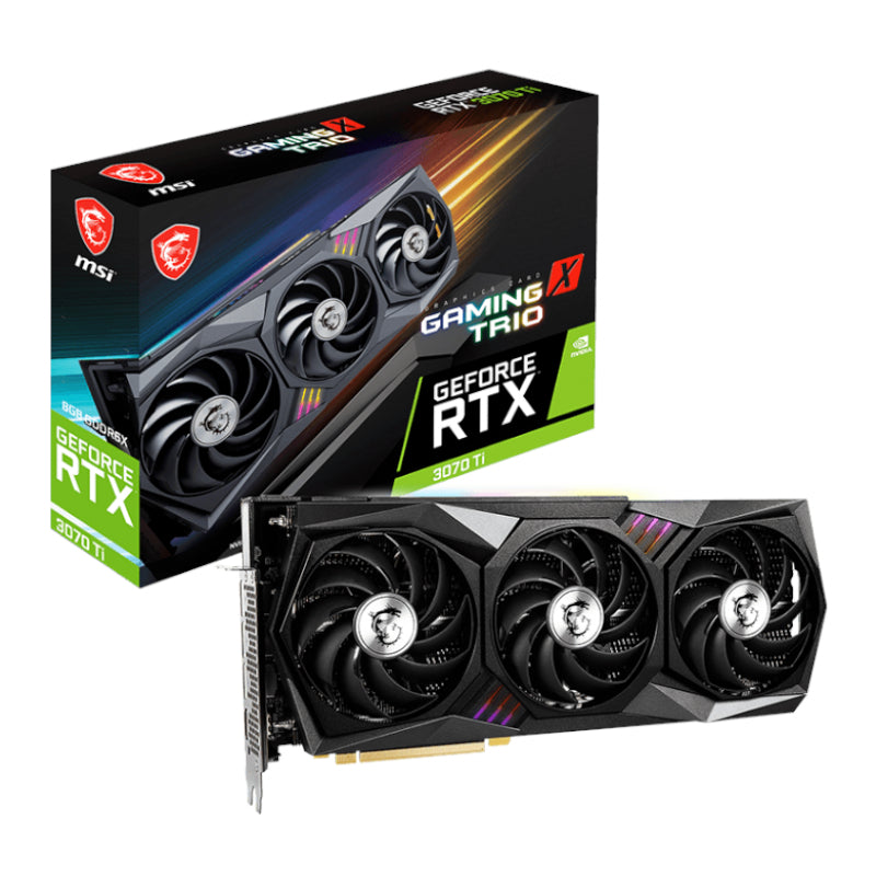 MSI Nvidia GeForce RTX 3070 Ti GAMING X TRIO 8G Graphics Card - 8GB GDDR6x 256bit Memory PCI Express Gen 4.0 Core Clocks Boost 1830MHz 1x HDMI 3x DisplayPort 2 year Limited warranty
