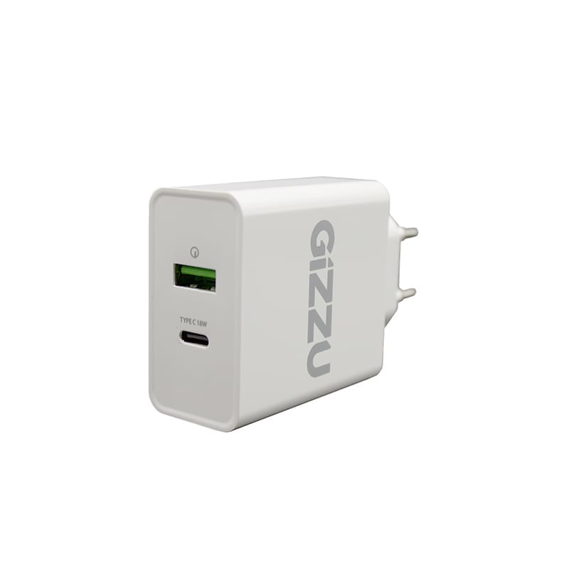 Gizzu Charger 2 Port 36w With Lightning 1.2m Cable