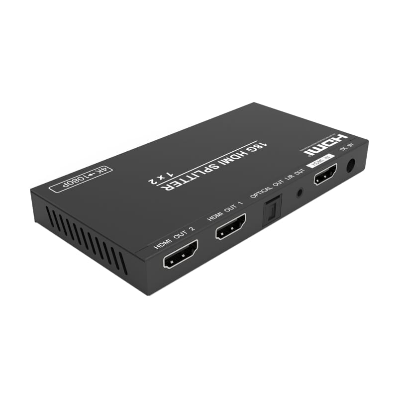 Hdcvt 1X2 Hdmi 2.0 Splitter With Scaler Audio Extract Edid Hdcp 2.2