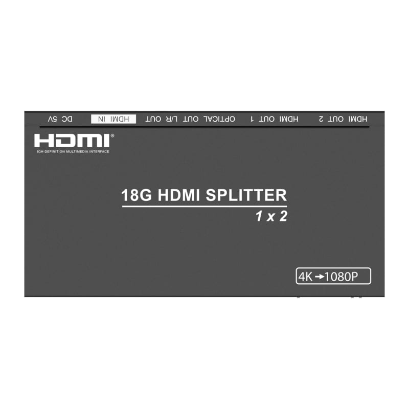 Hdcvt 1X2 Hdmi 2.0 Splitter With Scaler Audio Extract Edid Hdcp 2.2