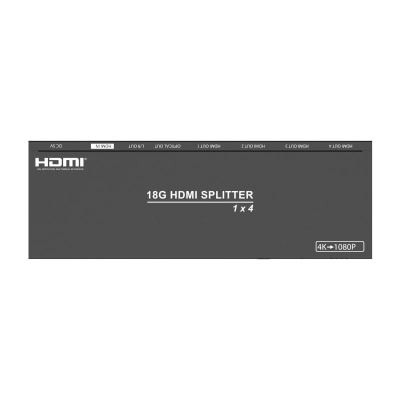 Hdcvt 1X4 Hdmi 2.0 Splitter With Scaler Audio Extract Edid Hdcp 2.2