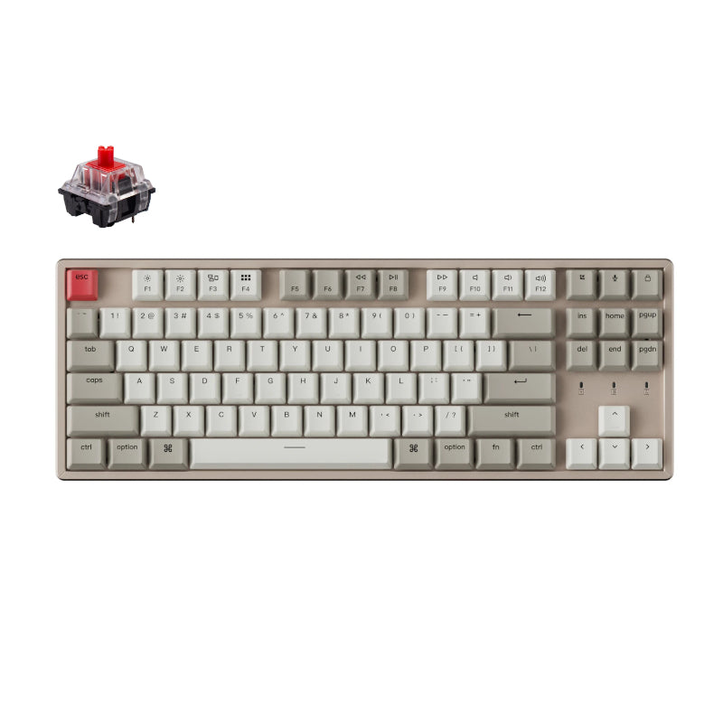 Keychron K8 87 Key Hot-swappable Keychron Alunium Frame Mechanical Keyboard Non-backlit Red Switches