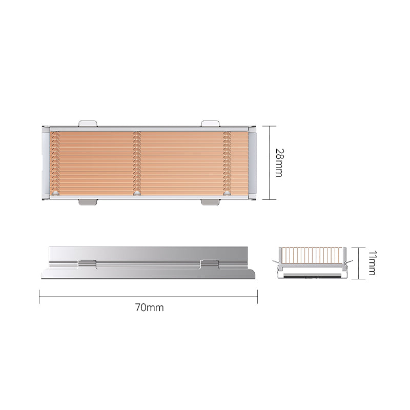 Orico M.2 Ssd Heatsink - Copper Sheet + Aluminum - Single Double-Sided Nvme Ngff Drive - 22X80 Size