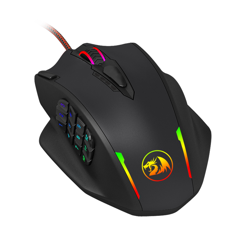 Redragon Impact 12400Dpi Mmo Gaming Mouse - Black