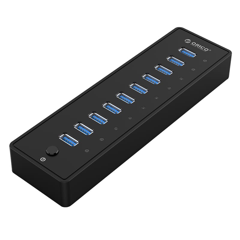 Orico 10 Port 30W Additional Power Usb3.0 Hub - Black